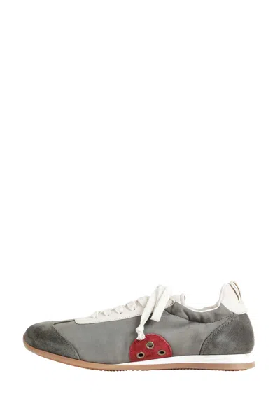 Uma Wang Low Top Sneakers Contrast Sole Pull Tab In Gray