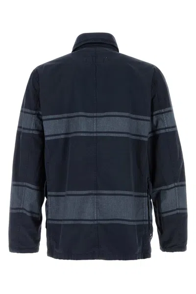 Fay Cotton Jacket High Collar Checked Pattern Pockets In Black