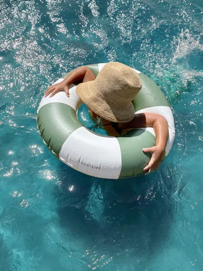 Sunnylife Kids Olive Stripe Mini Tube Pool Ring In Green