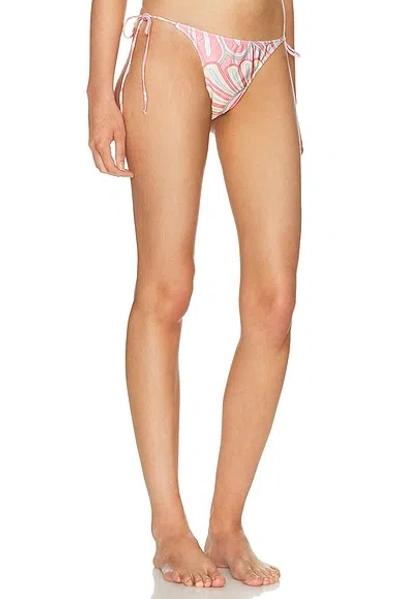 Shani Shemer Khloe Bikini Bottom In Pink Flower Print In Multi