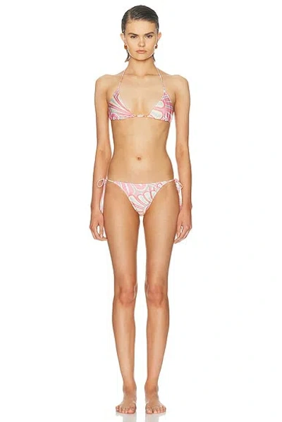 Shani Shemer Khloe Bikini Bottom In Pink Flower Print In Multi