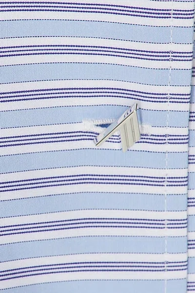 Attico Striped Cotton Shirt Dress In Blue