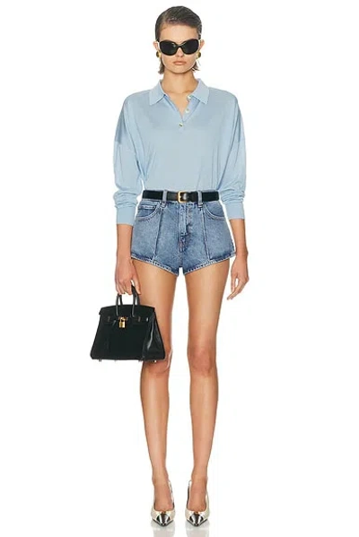 Frame The Tilt High Rise Denim Mini Shorts In Blue