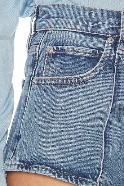 Frame The Tilt High Rise Denim Mini Shorts In Blue