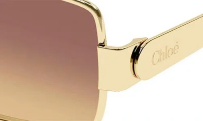 Chloé 53mm Gradient Rectangular Sunglasses In Brown