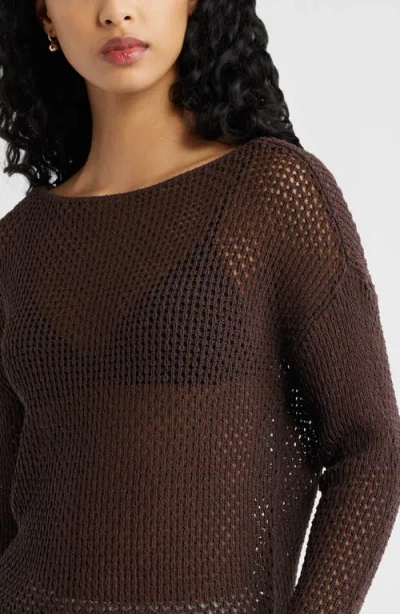 Open Edit Open Stitch Sweater In Brown