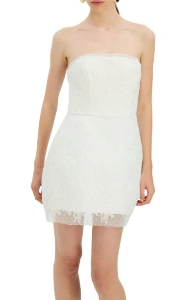 Bardot Franca Strapless Lace Minidress In White
