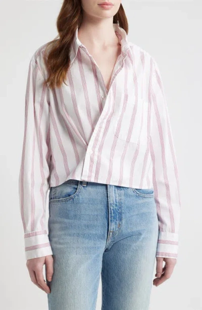 Cissa Stripe Asymmetric Cotton Button-up Shirt In Multi