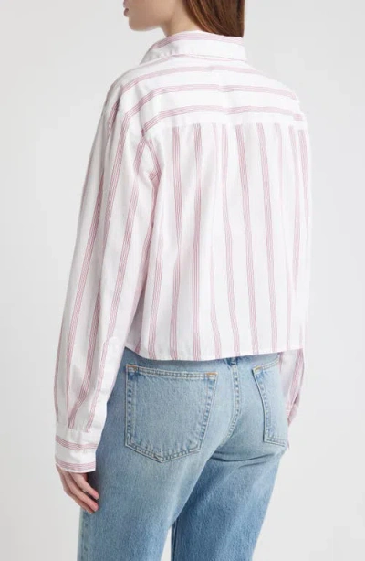 Cissa Stripe Asymmetric Cotton Button-up Shirt In Multi