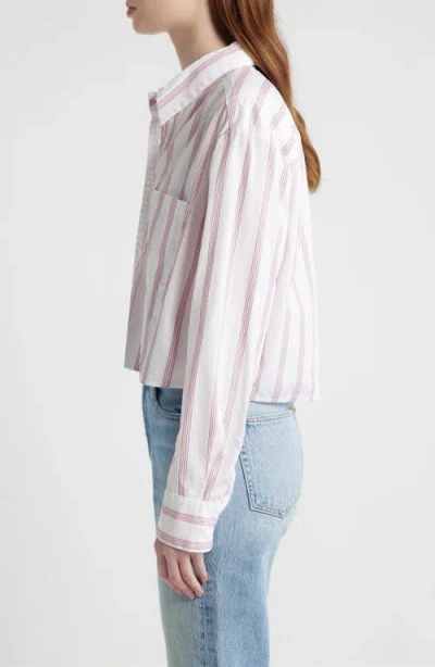 Cissa Stripe Asymmetric Cotton Button-up Shirt In Multi