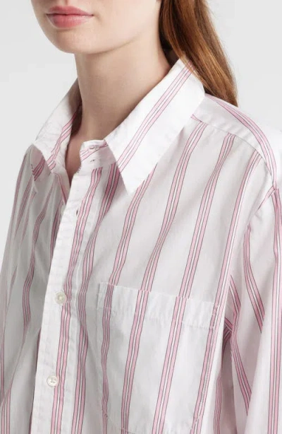 Cissa Stripe Asymmetric Cotton Button-up Shirt In Multi