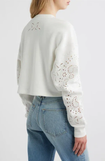Loveshackfancy Lalo Pullover Sweatshirt In White