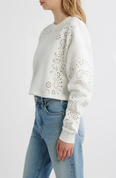 Loveshackfancy Lalo Pullover Sweatshirt In White