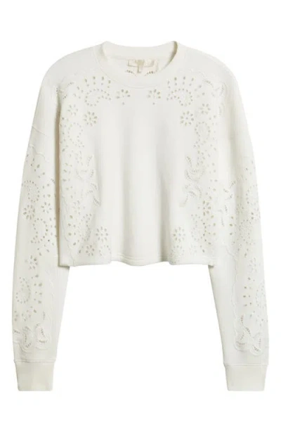 Loveshackfancy Lalo Pullover Sweatshirt In White