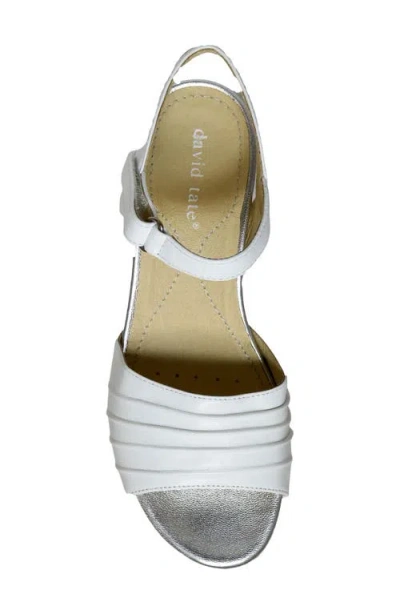 David Tate Kena Ankle Strap Wedge Sandal In White