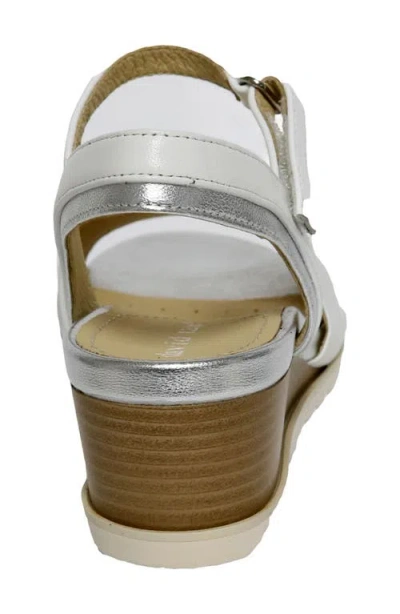 David Tate Kena Ankle Strap Wedge Sandal In White