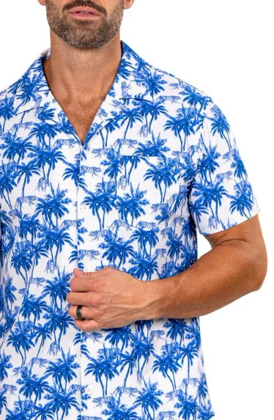 Maceoo Marthy Blue Camp Shirt In Multi