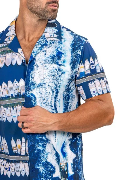 Maceoo Marthy Blue Camp Shirt In Multi