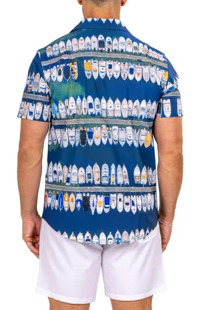 Maceoo Marthy Blue Camp Shirt In Multi