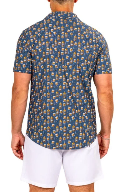 Maceoo Marthy Black Camp Shirt In Multi