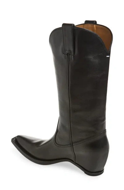 Maison Margiela Heel-less Western Leather Boots In Black