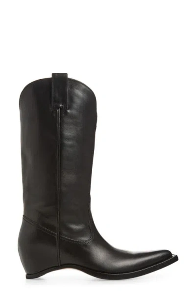 Maison Margiela Heel-less Western Leather Boots In Black