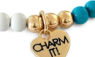 Charm It !® Stretch Beaded Bracelet In Blue
