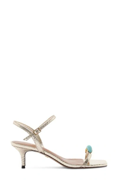 Arezzo Sofia Ankle Strap Sandal In Silver
