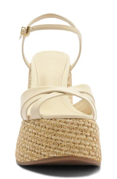 Schutz Keefa Platform Wedge Ankle Strap Sandal In White