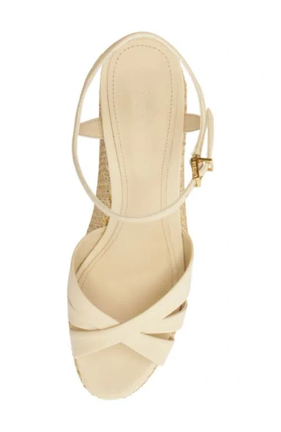 Schutz Keefa Platform Wedge Ankle Strap Sandal In White
