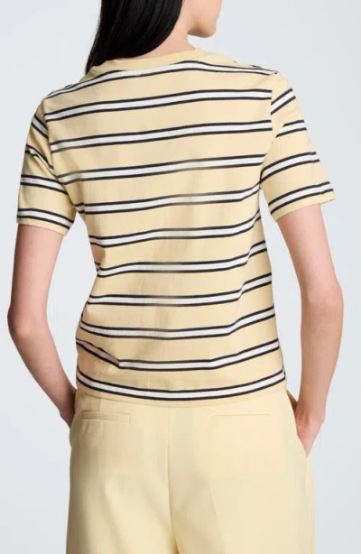 Kenneth Cole Stripe Heavyweight T-shirt In Yellow