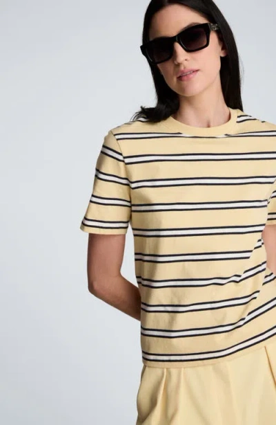 Kenneth Cole Stripe Heavyweight T-shirt In Yellow