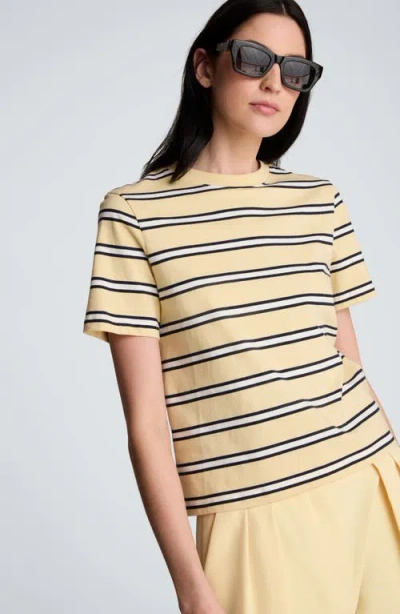 Kenneth Cole Stripe Heavyweight T-shirt In Yellow