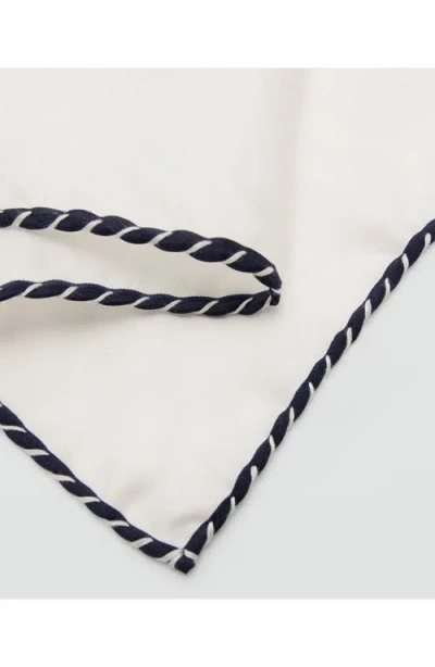 Mango Silk Pocket Square In White