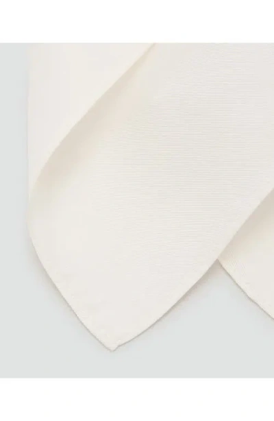 Mango Silk Pocket Square In White