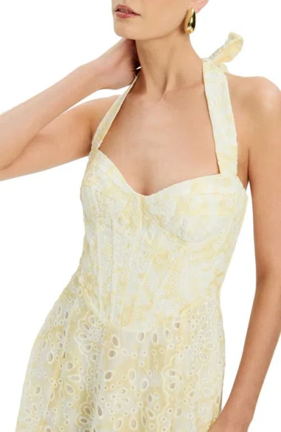 Bardot Pollie Halter Midi Dress In Yellow