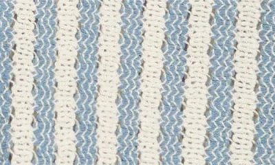 Vince Beach Stripe Cotton-blend Button-front Shirt In Blue