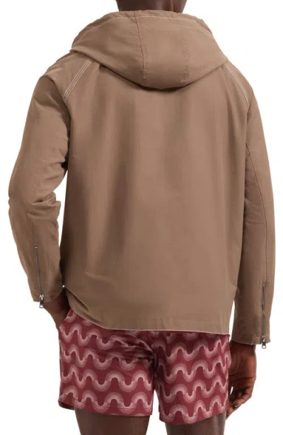 Bugatchi Hooded Jacket In Brown