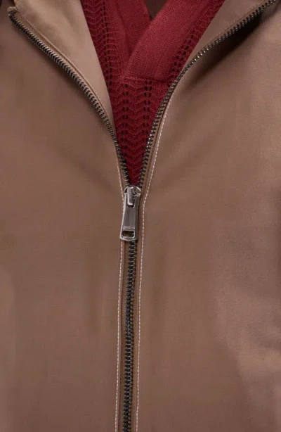 Bugatchi Hooded Jacket In Brown