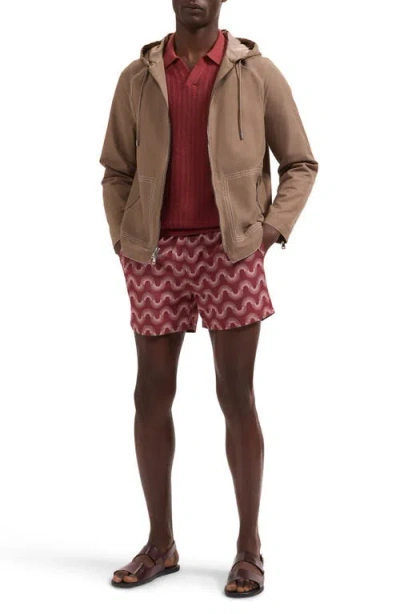 Bugatchi Hooded Jacket In Brown