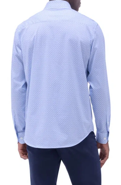 Bugatchi Jules Ooohcotton® Grid Check Button-up Shirt In Blue