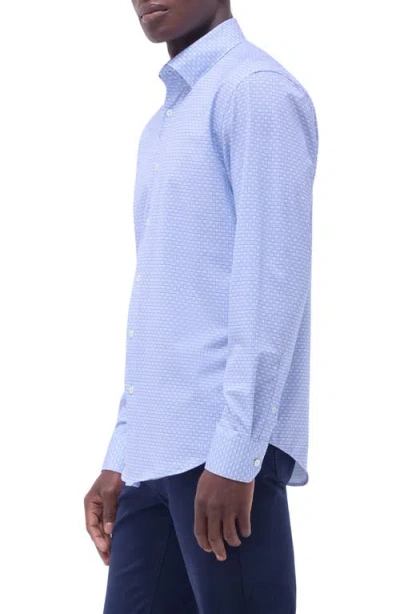 Bugatchi Jules Ooohcotton® Grid Check Button-up Shirt In Blue