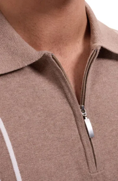 Bugatchi Quarter Zip Polo Sweater In Multi