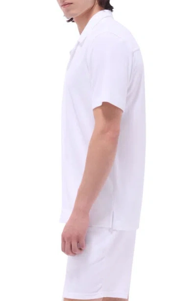 Bugatchi Terry Cloth Camp Shirt In White