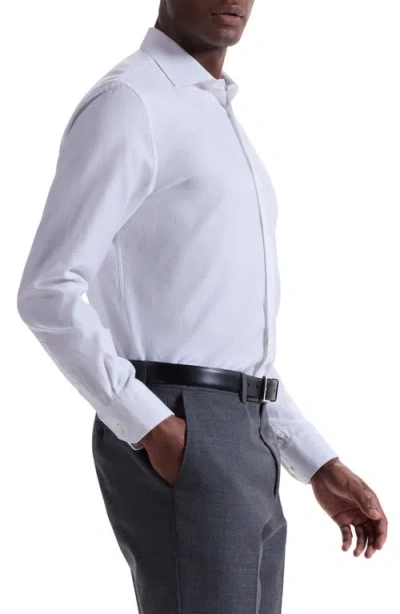 Bugatchi Axel Shaped Fit Stretch Cotton Button-up Shirt In White