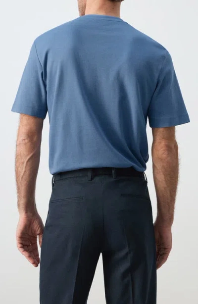 Mango Regular Fit Medium Weight Cotton T-shirt In Blue