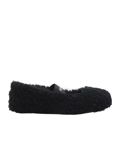 Moon Boot Mb Shearling Ballet Flats In Black Shearling