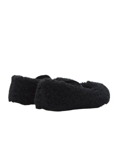 Moon Boot Mb Shearling Ballet Flats In Black Shearling