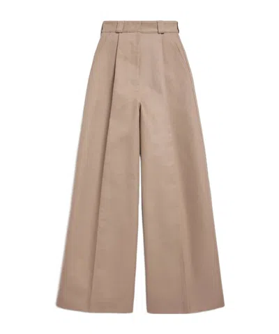 Balenciaga High Waist Pants Wide Leg Belt Loops In Neutral