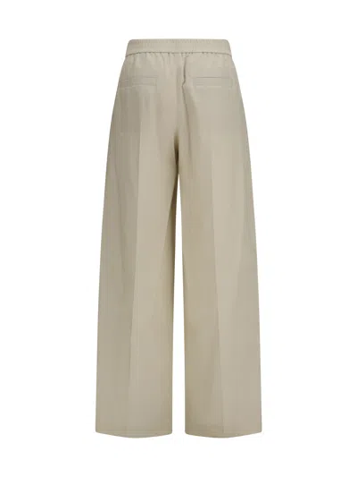 Brunello Cucinelli Elasticated Palazzo Pants In Neutral